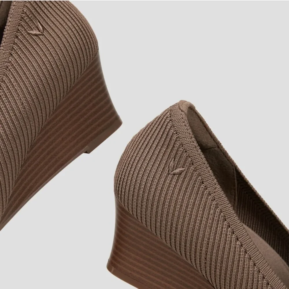 Vivaia Margot Wedge Pro Square Toe Wedge Heels Espresso Size 39.5 US 8.5